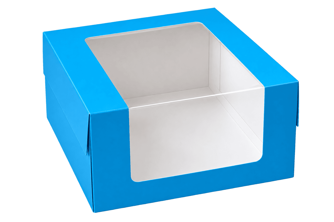 CAKEBOX BLUE 15X15X10 WINDOW SS