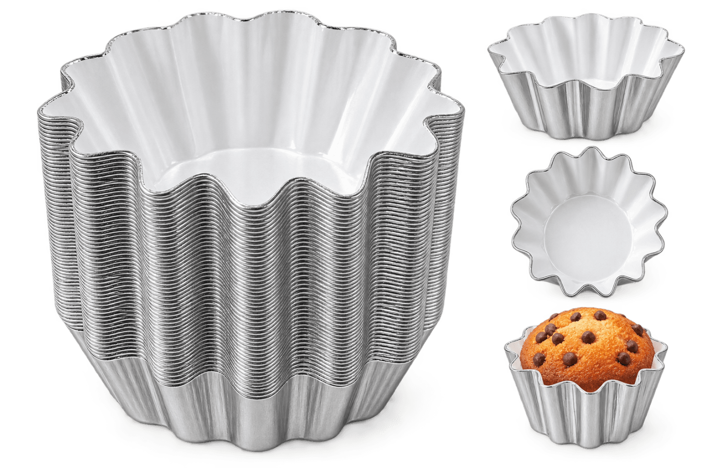 CUPCAKE LINERS GOLD 3․8X3CM PACK OF 50PCS