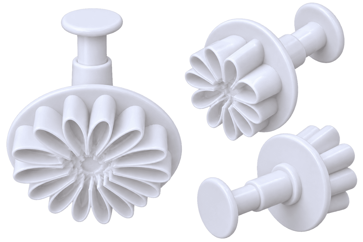 WHITE SUNFLOWER PLUNGER CUTTER SET OF 3