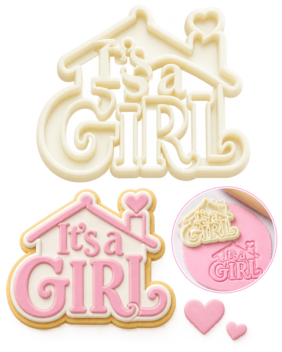 IT'S A GIRL DESIGN COOKIE FONDANT CUTTER