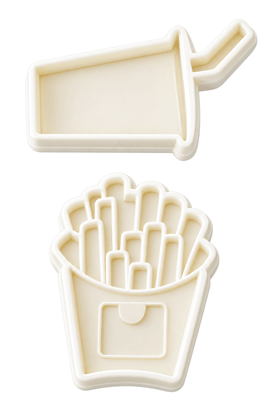 FRIES AND DRINK SHAPE FONDANT, COOKIE CUTTER PLASTIC