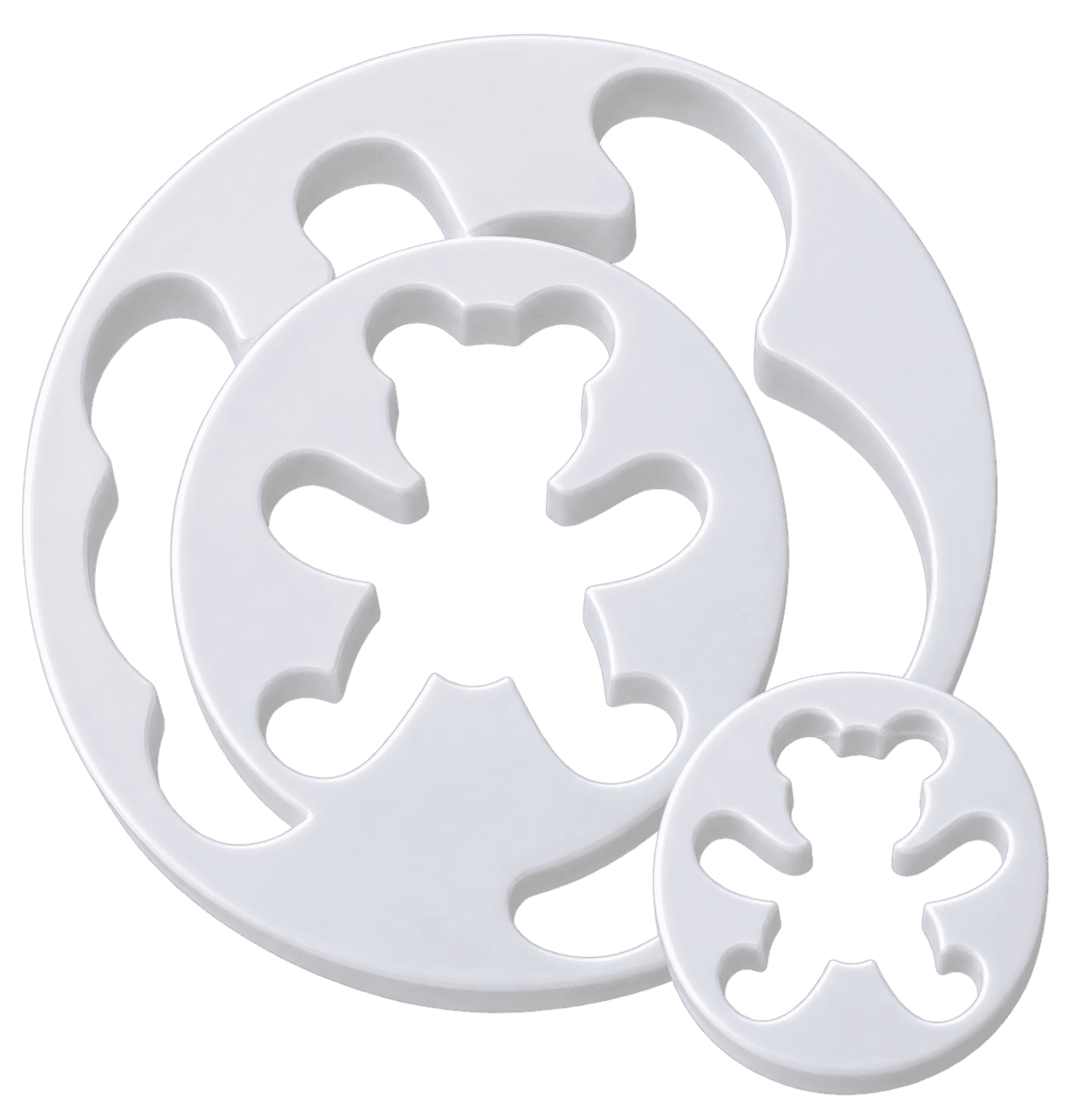 TEDDY BEAR SHAPE COOKIE, FONDANT CUTTER SET OF 3PCS