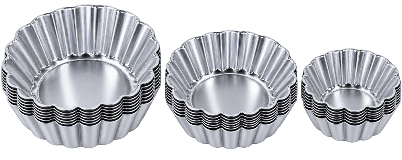 STEEL BAKING TART MOULDS (PACK OF 18)