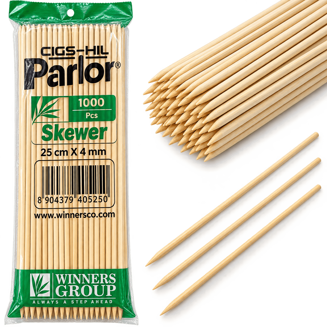 BAMBOO SKEWERS 5MM 16INCH 50PCS