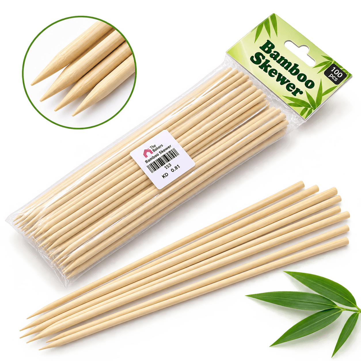 BAMBOO SKEWERS 6MM 12INCH 50PCS