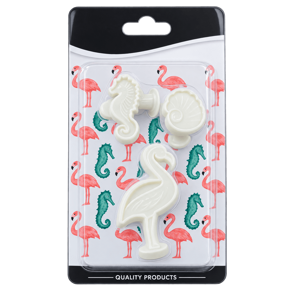 FLAMINGOS, SEA HORSE SHAPED FONDANT, COOKIE CUTTER MOULD SET