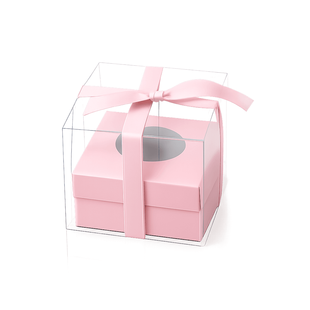 SINGLE PIECE CUPCAKE BOX PINK COLOR