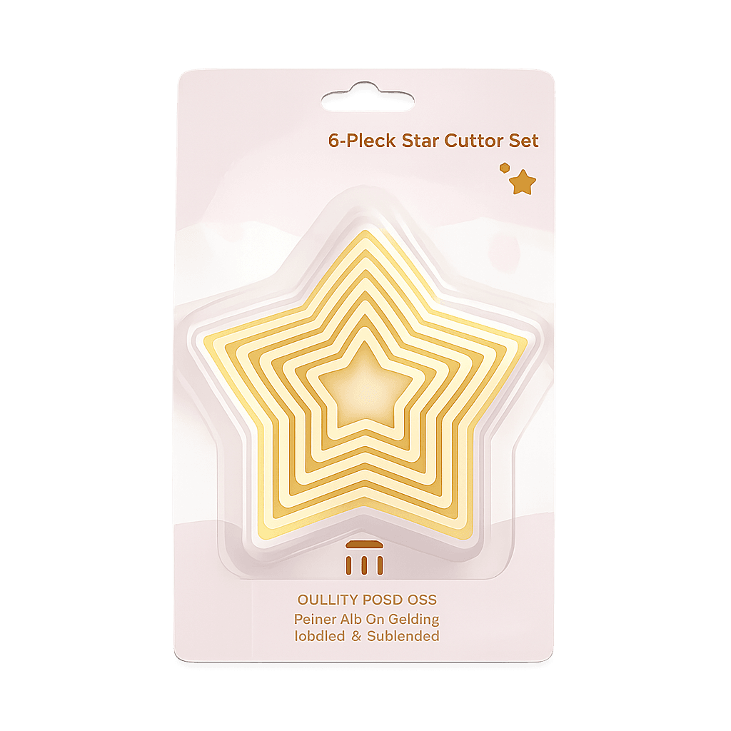 STAR SHAPE COOKIE, FONDANT CUTTER SET OF 6PCS