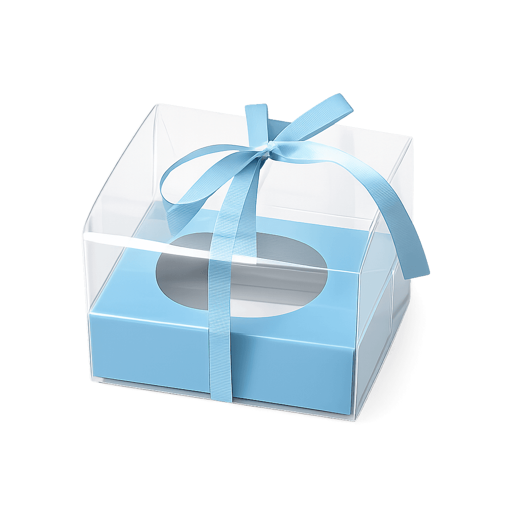 SINGLE PIECE CUPCAKE BOX BLUE COLOR