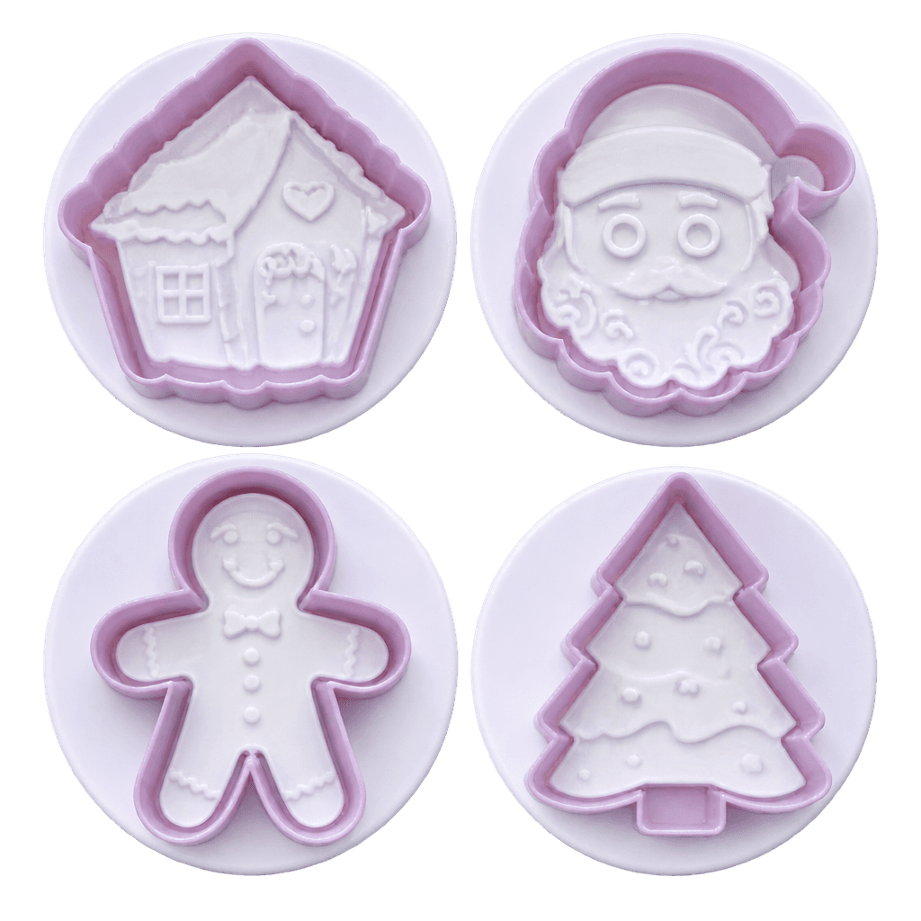 COOKIE CUTTER CHRISTMAS SANTA TREE HUT 4 PCS SET