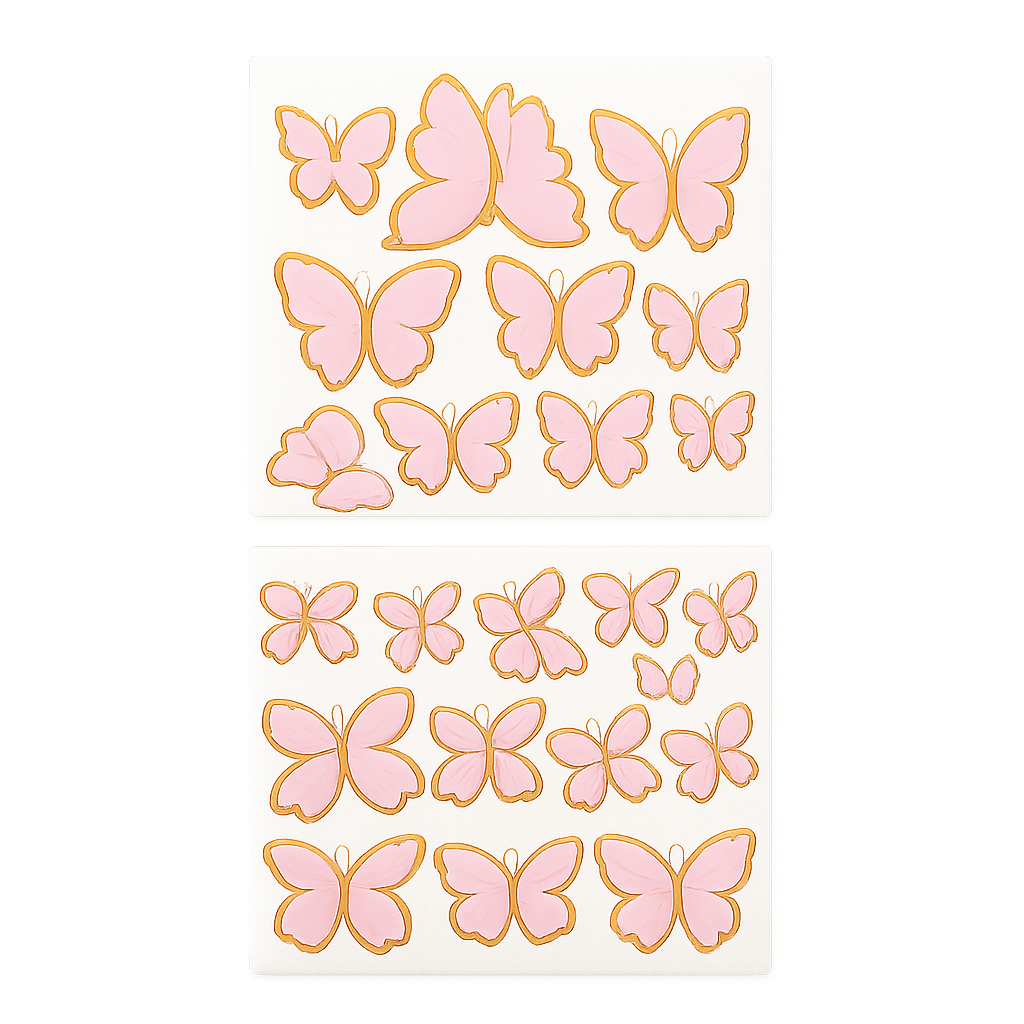 BUTTERFLY TOPPER PINK SET OF 10PCS