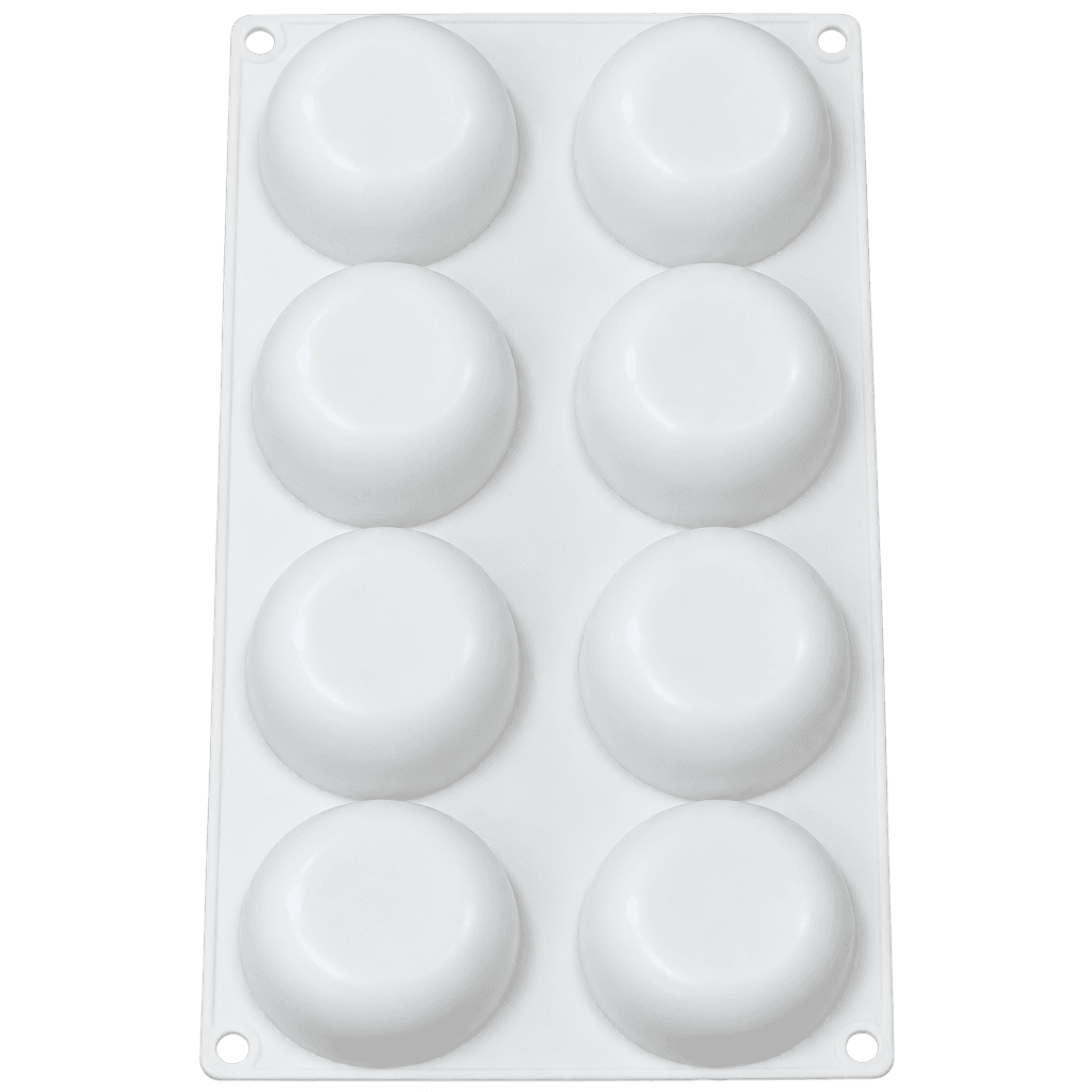 8 CAVITY ROUND SHAPED MOUSSE CAKE, CHOCOLATE, JELLY, CANDY SILICONE MOULD
