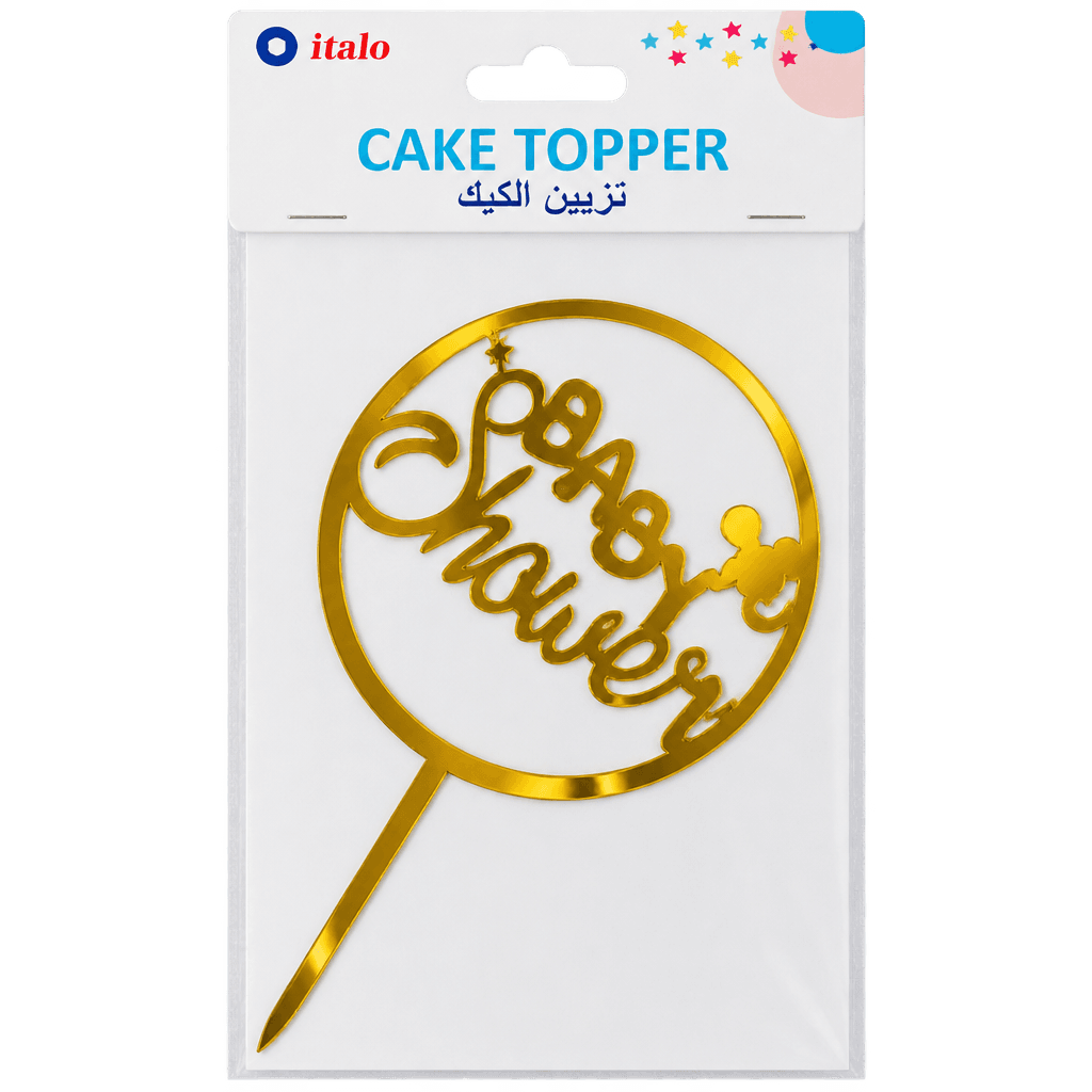 BABY SHOWER GOLD CAKE TOPPER