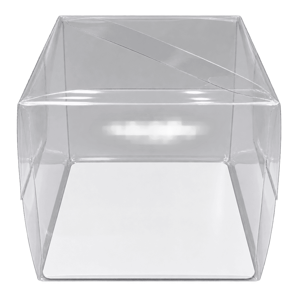 FULL CLEAR SQUARE CAKE BOX 15X15X15 HANDLE