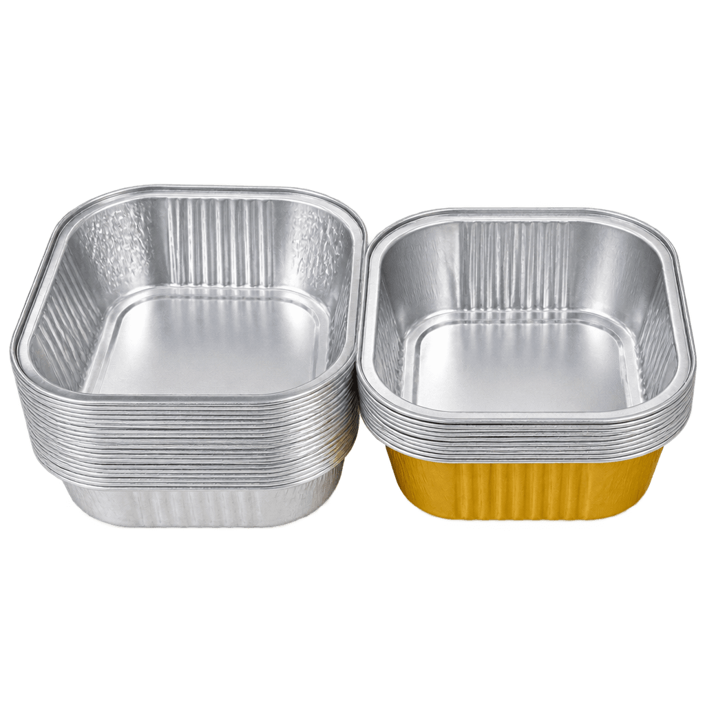 FOIL SQUARE CONTAINER 220ML 9․8DX9BX3H-10PCS