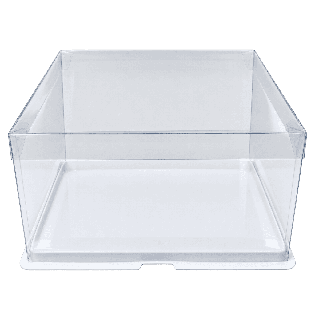 FULL CLEAR SQUARE CAKE BOX 30X30X18