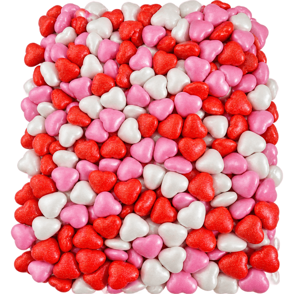 PINK, RED AND WHITE HEART SPRINKLES 100 GRAMS