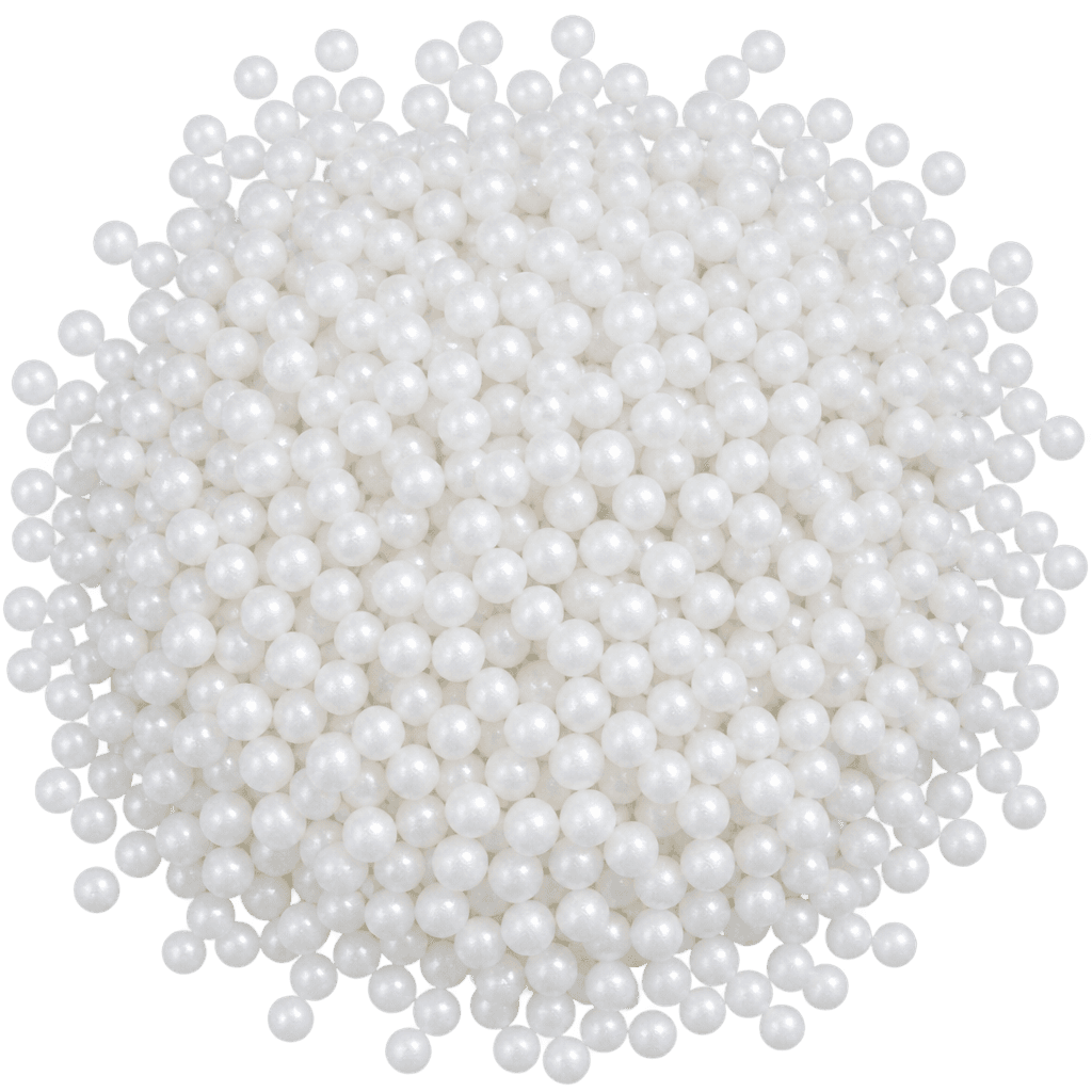 SUGARMILL 4MM GLOSSY WHITE PEARL SHAPE 100 GRAMS