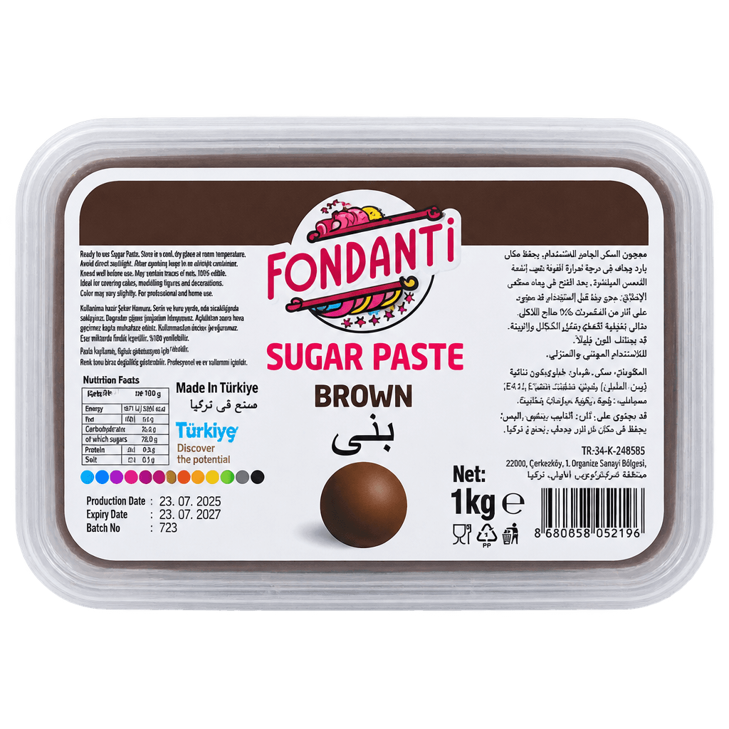 FONDANTI SUGAR PASTE BROWN 1KG