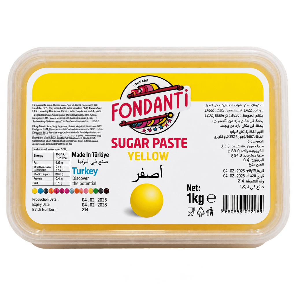FONDANTI SUGAR PASTE YELLOW 1KG