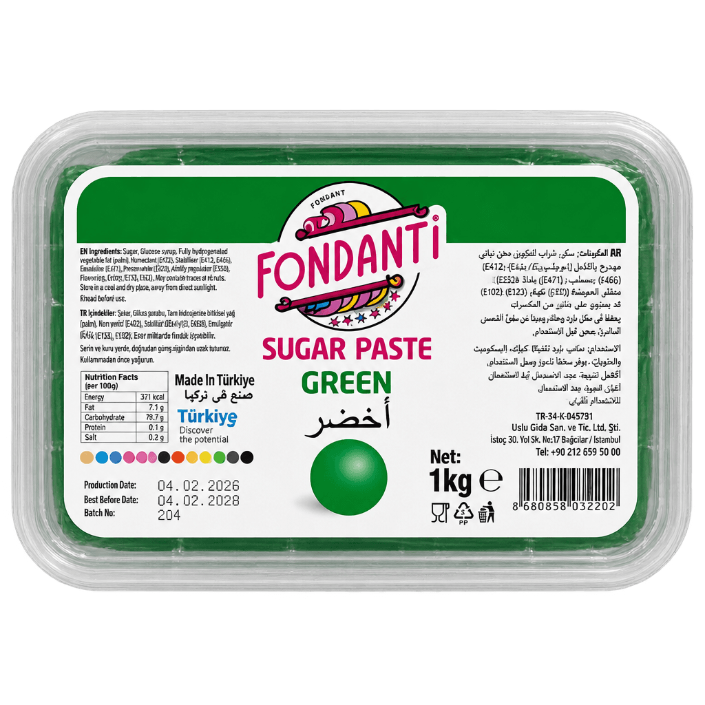 FONDANTI SUGAR PASTE GREEN 1KG