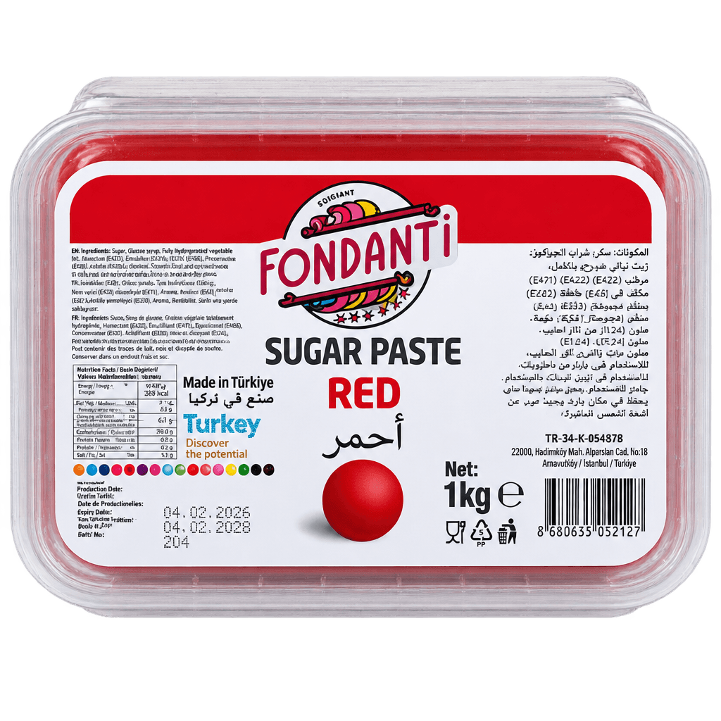 FONDANTI SUGAR PASTE RED 1KG