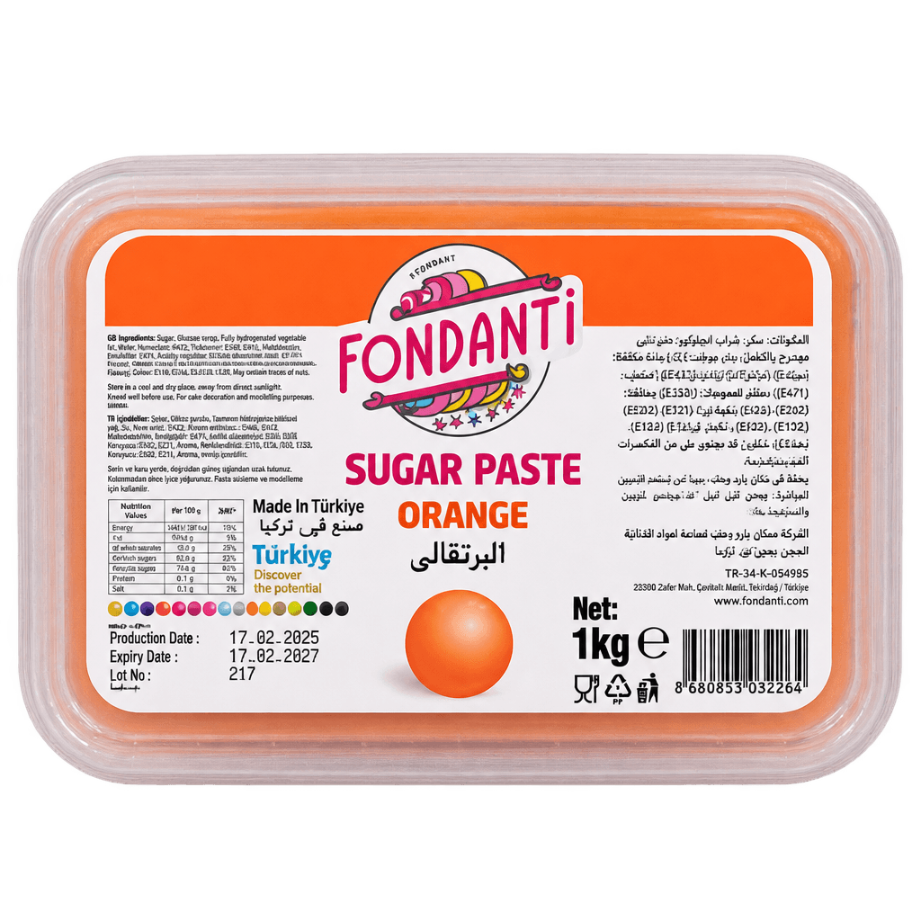 FONDANTI SUGAR PASTE ORANGE 1KG