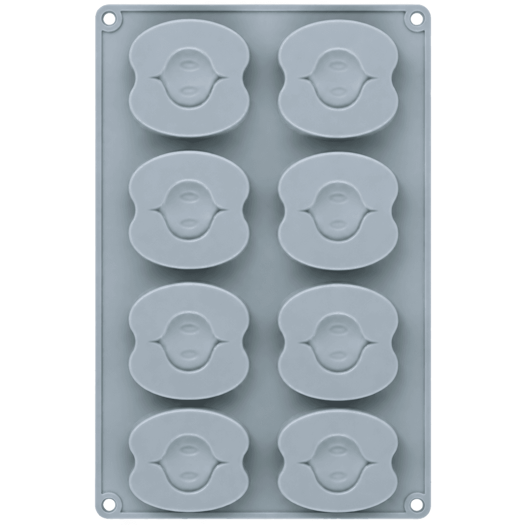 8 CAVITY SLICED HALF APPLE SHAPED ICE CREAM, CHOCOLATE MOUSSE CAKE SILICONE MOULD 1PC