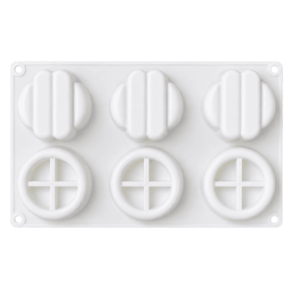 6 CAVITY FLOWER AND BRICK SILICONE MOLD