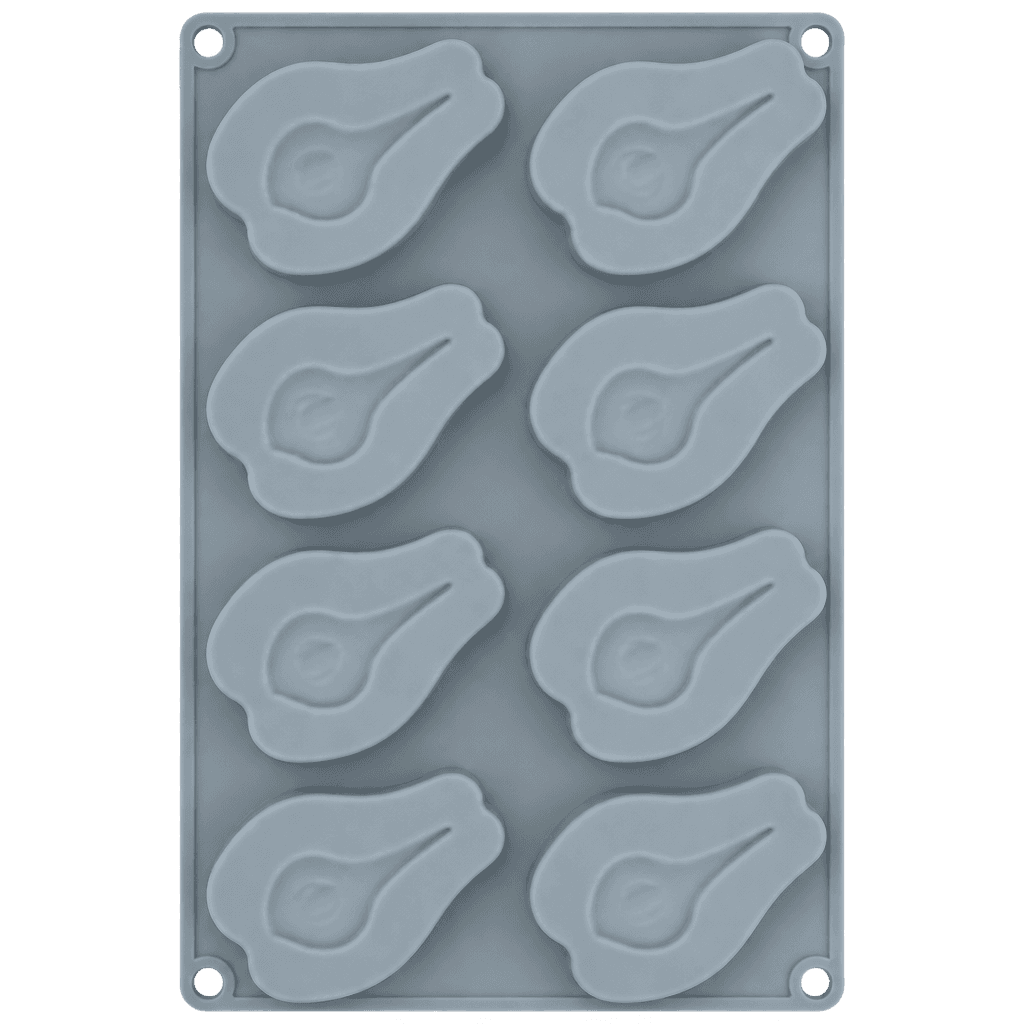8 CAVITY SLICED HALF PEAR FRUIT SHAPED ICE CREAM, CHOCOLATE, MOUSSE CAKE SILICONE MOULD 1P