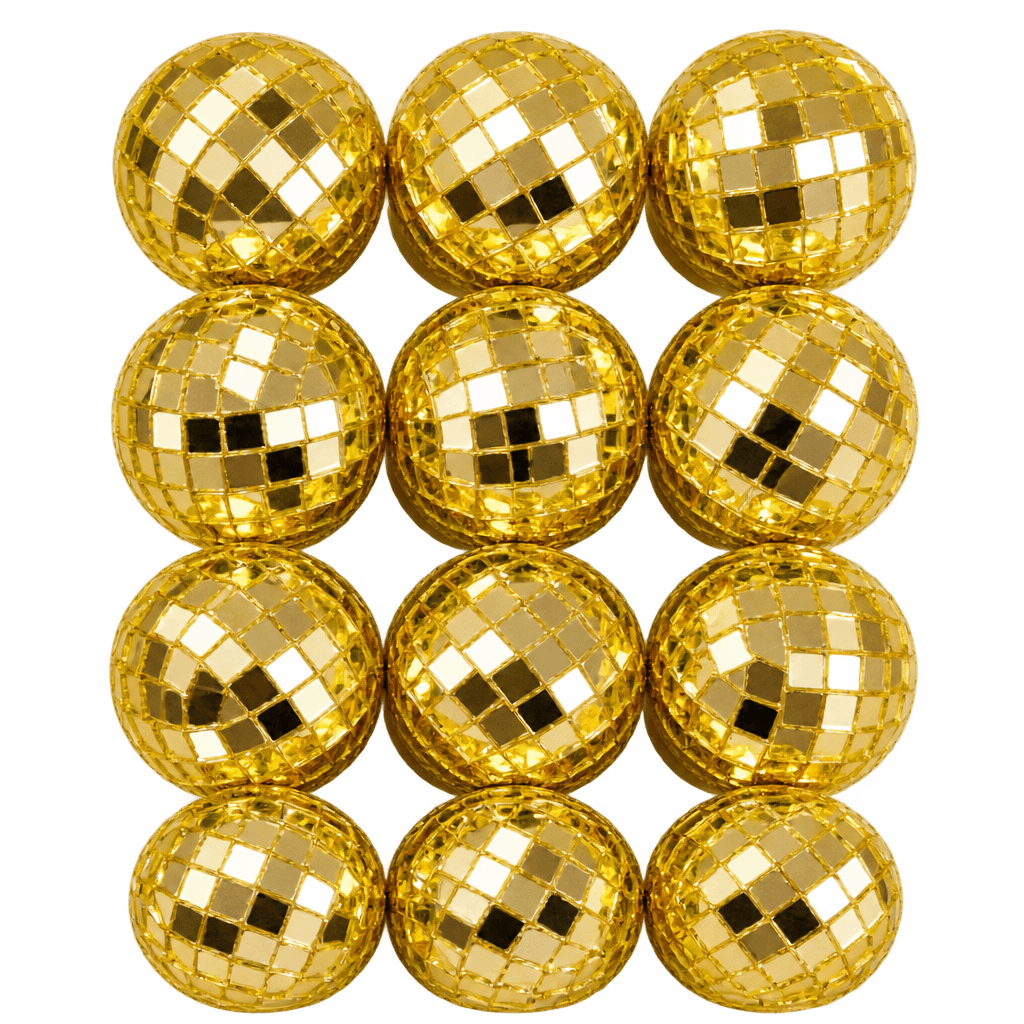 GOLD DISCO BALLS 3CM - 12PCS