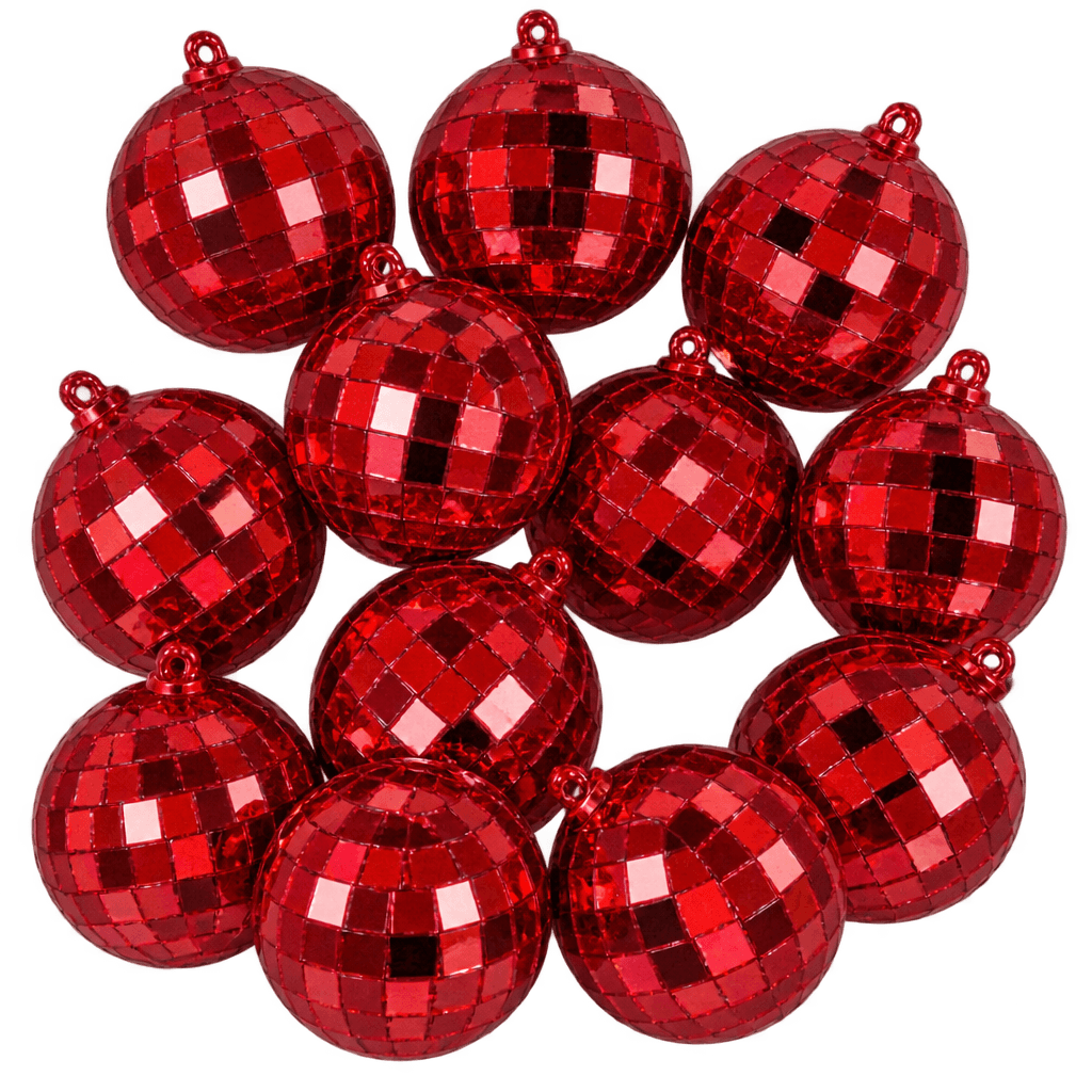 RED DISCO BALLS 3CM-12PCS