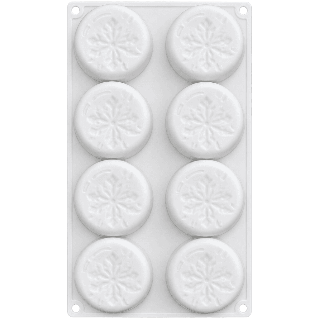 ROUND SHAPE SNOWFLAKE DESIGN MOUSSE CAKE, CHOCOLATE, JELLY SILICONE MOULD