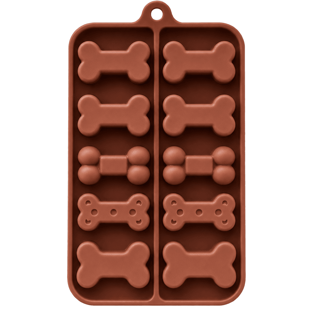 10 CAVITY DOG BONE SHAPED CHOCOLATE, JELLY, CANDY SILICONE MOULD