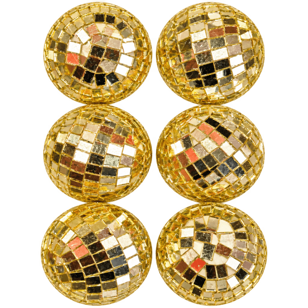 GOLD DISCO BALLS 5CM - 6PCS