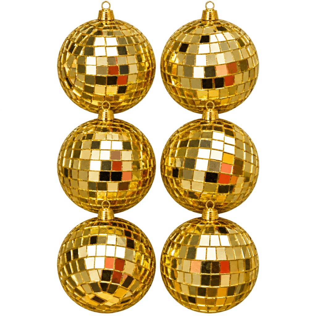 GOLD DISCO BALLS 6CM - 6PCS