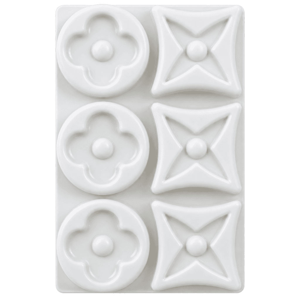 6 CAVITY ROUND DIAMOND FLOWER SILICONE MOLD