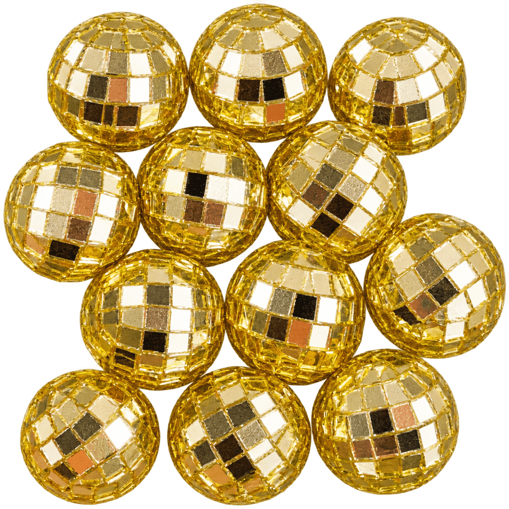GOLD DISCO BALLS 2CM - 12PCS