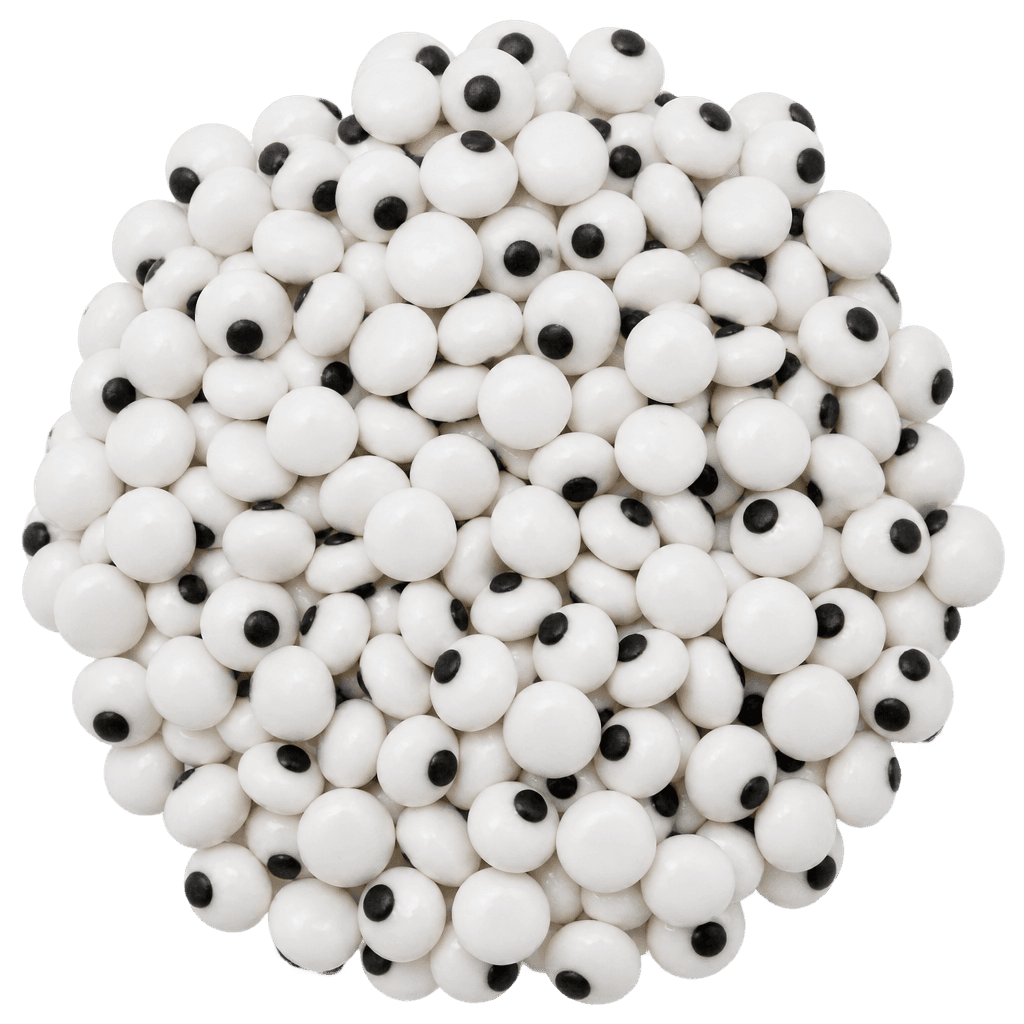 SUGARMILL 10MM EYEBALL SPRINKLES WHITE 100 GRAMS