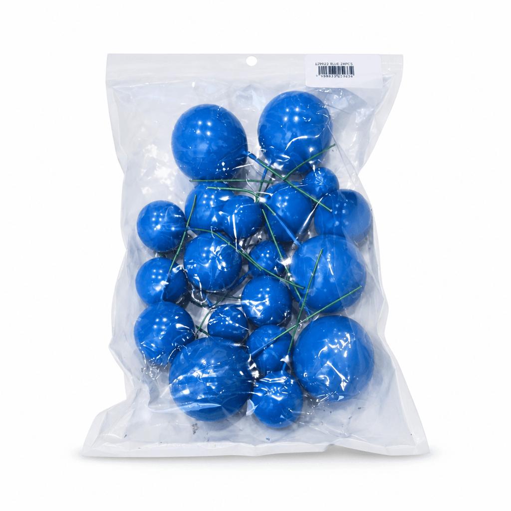 20PCS SET OF SHINY FAUX BALLS CAKE TOPPERS – BLUE